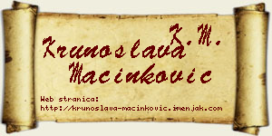 Krunoslava Mačinković vizit kartica